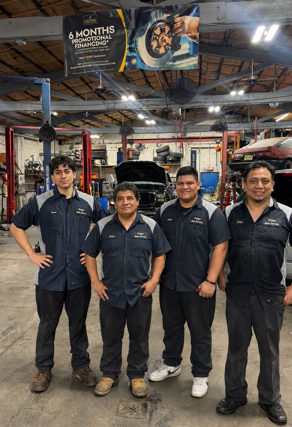 The Ortega Auto Service team in their Newark, NJ shop